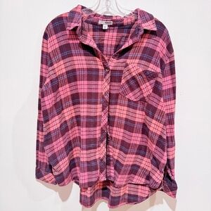 Sonoma Pink and Purple Plaid Shirt